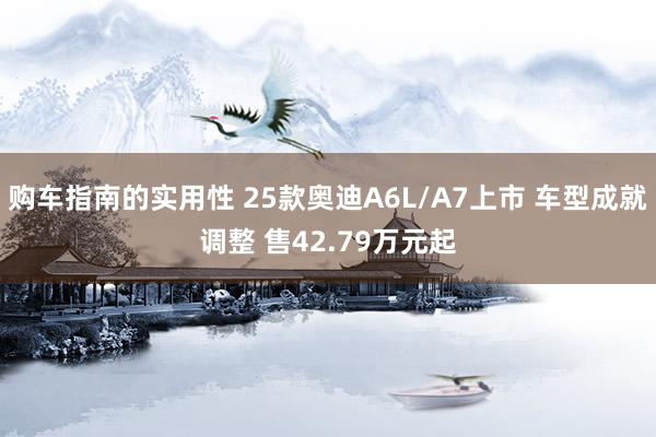 购车指南的实用性 25款奥迪A6L/A7上市 车型成就调整 售42.79万元起