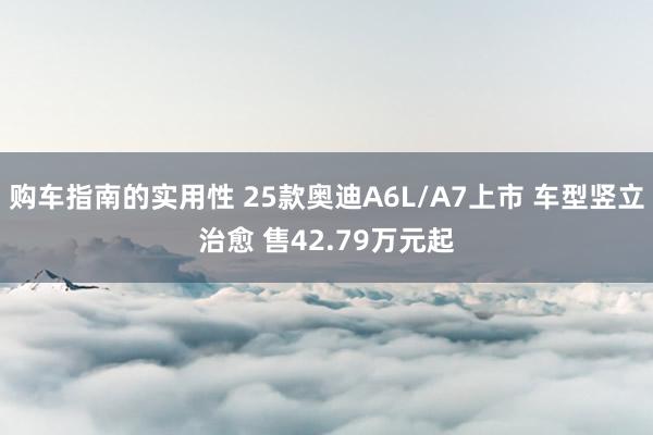 购车指南的实用性 25款奥迪A6L/A7上市 车型竖立治愈 售42.79万元起