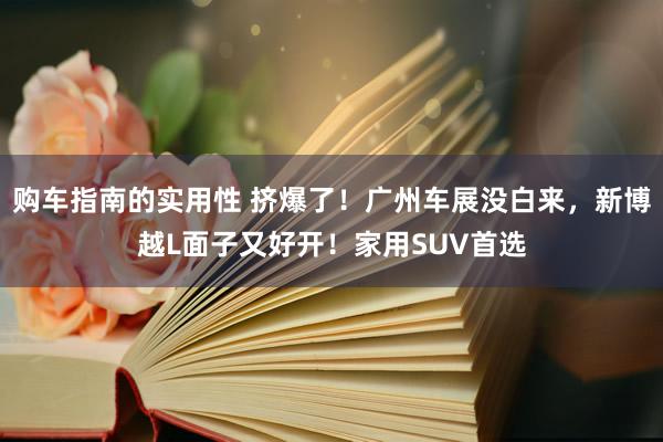 购车指南的实用性 挤爆了！广州车展没白来，新博越L面子又好开！家用SUV首选