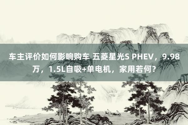 车主评价如何影响购车 五菱星光S PHEV，9.98万，1.5L自吸+单电机，家用若何？