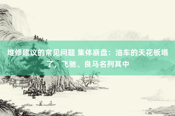 维修建议的常见问题 集体崩盘：油车的天花板塌了，飞驰、良马名列其中