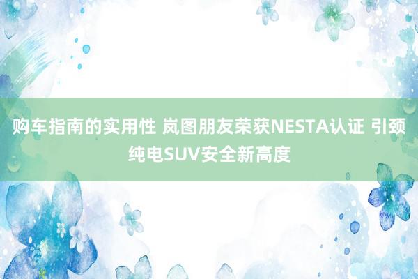 购车指南的实用性 岚图朋友荣获NESTA认证 引颈纯电SUV安全新高度