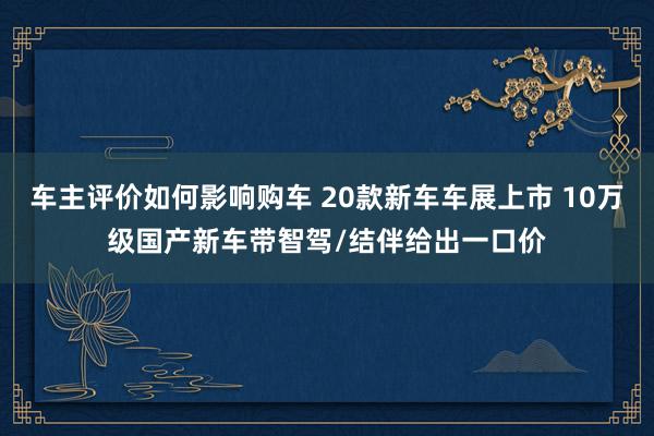 车主评价如何影响购车 20款新车车展上市 10万级国产新车带智驾/结伴给出一口价