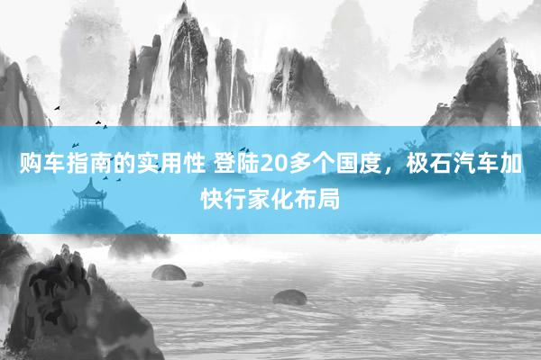 购车指南的实用性 登陆20多个国度，极石汽车加快行家化布局