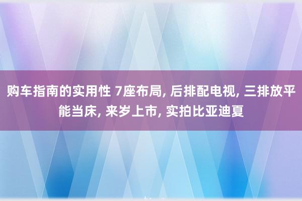 购车指南的实用性 7座布局, 后排配电视, 三排放平能当床, 来岁上市, 实拍比亚迪夏