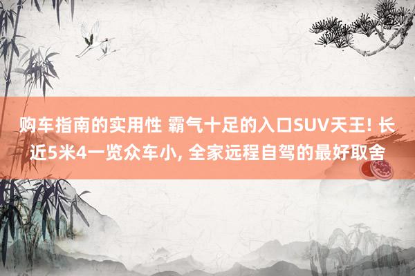 购车指南的实用性 霸气十足的入口SUV天王! 长近5米4一览众车小, 全家远程自驾的最好取舍