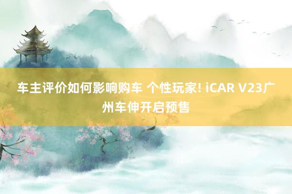 车主评价如何影响购车 个性玩家! iCAR V23广州车伸开启预售