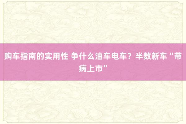 购车指南的实用性 争什么油车电车？半数新车“带病上市”