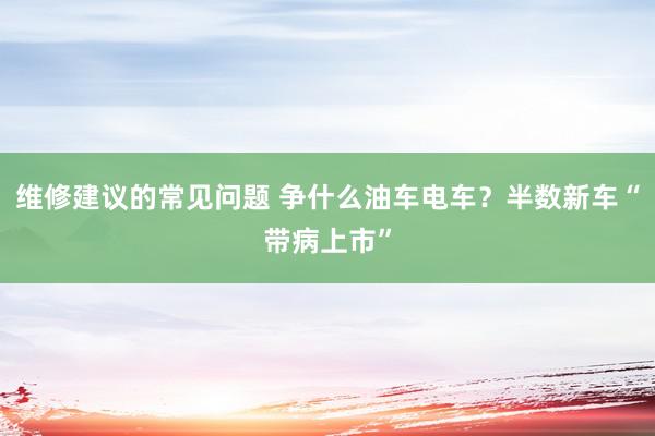 维修建议的常见问题 争什么油车电车？半数新车“带病上市”