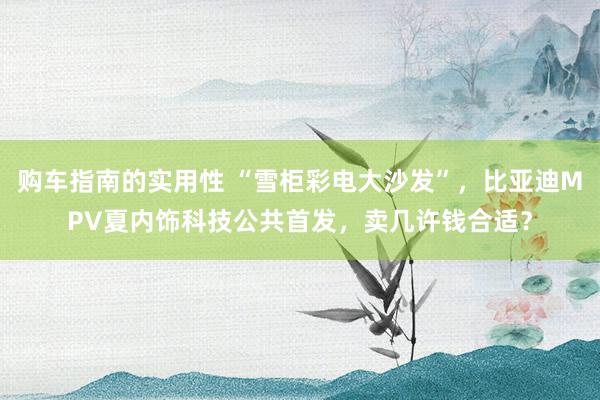 购车指南的实用性 “雪柜彩电大沙发”，比亚迪MPV夏内饰科技公共首发，卖几许钱合适？